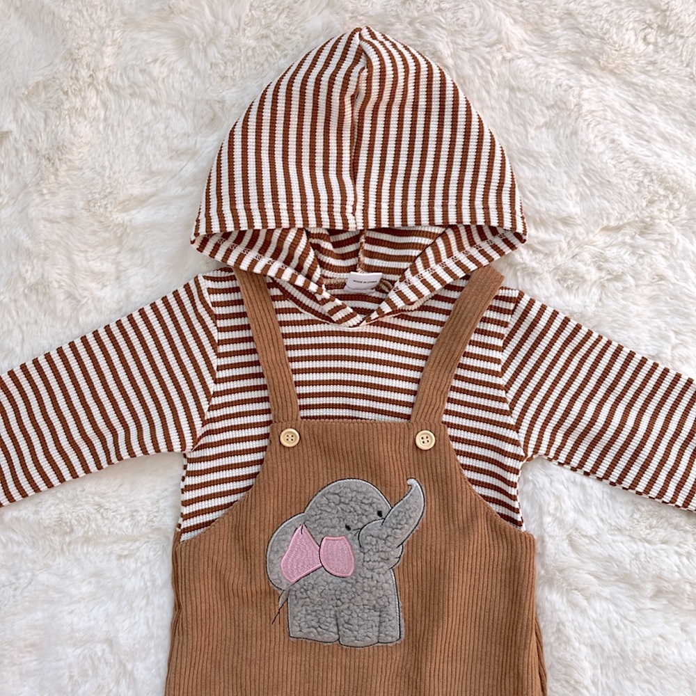 Amazon, Baby toddler corduroy long sleeve one piece romper, striped 12-18 months